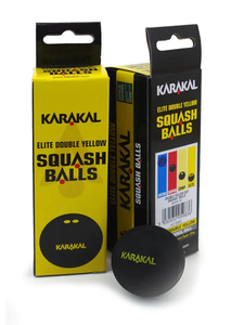 Karakal Elite Double Yellow Dot Squash Ball - 3 Pack
