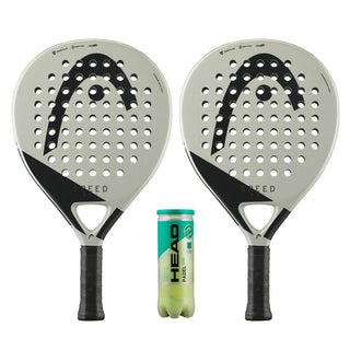 HEAD Evo Speed Padel Racket Twin Set - Includes 2 x Padel Rackets & 3 Padel Balls
