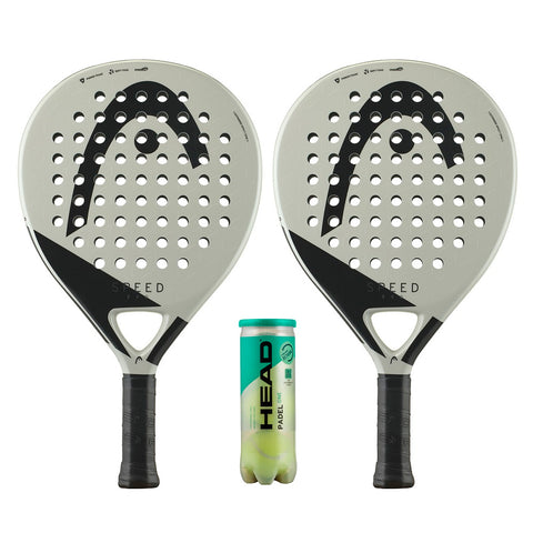 HEAD Evo Speed Padel Racket Twin Set - Includes 2 x Padel Rackets & 3 Padel Balls