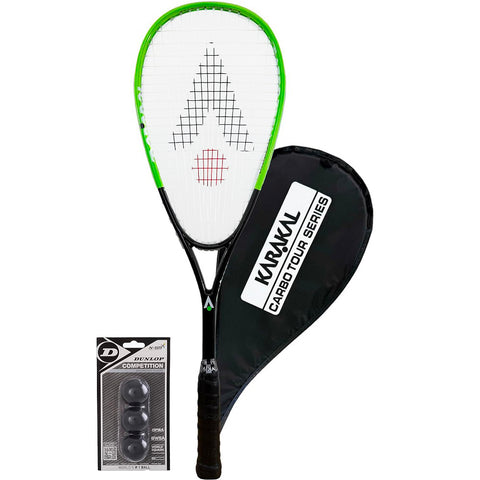 Karakal Carbo Tech Hybrid Squash Racket Set with Balls & Carrycase
