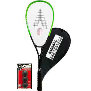Karakal Carbo Tech Hybrid Squash Racket Set with Balls & Carrycase