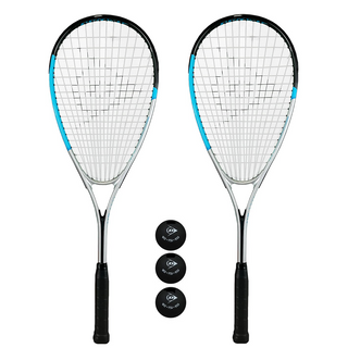 Dunlop Hyper Lite Nano Squash Racket Set Including Covers and 3 Squash Balls