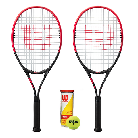 Wilson Hyper Power 2 Player Tennis Racket Set Inc 3 Tennis Balls
