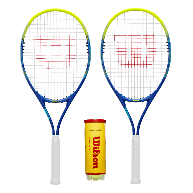 Wilson Impact Blue 2 Player Tennis Racket Set Inc 3 Tennis Balls - 2026