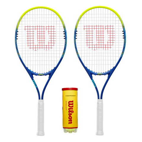 Wilson Impact Blue 2 Player Tennis Racket Set Inc 3 Tennis Balls - 2026