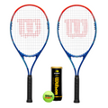 Wilson Impact 2 Player Tennis Racket Set Inc 3 Tennis Balls