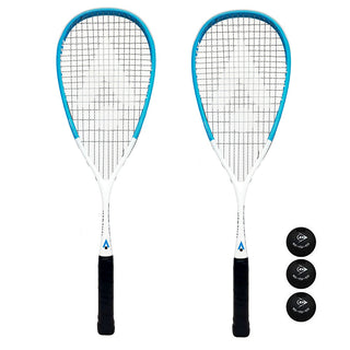 Karakal CarboTech 120 Graphite Squash Rackets + Balls - 2 Racket Deal