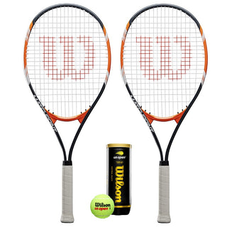 2 x Wilson Matchpoint XL Tennis Racket Set  + 3 Tennis Balls