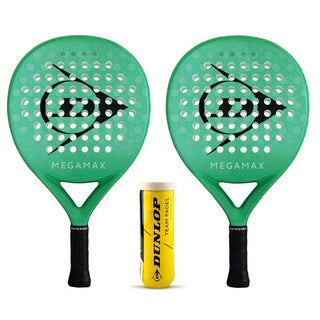 Dunlop Megamax Padel Racket Twin Set - Includes 2 x Padel Rackets & 3 Padel Balls