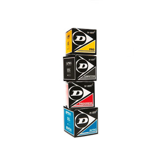 4 x Dunlop Mix Pack Squash Balls (Pro, Comp, Intro, Progress)