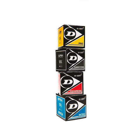 4 x Dunlop Mix Pack Squash Balls (Pro, Comp, Intro, Progress)