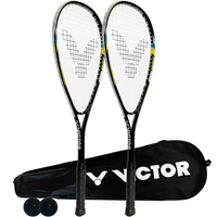 Victor Power Storm Squash Racket Set Including Carrybag and 2 Squash Balls