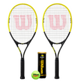 Wilson Hyper Precision 2 Player Tennis Racket Set Inc 3 Tennis Balls