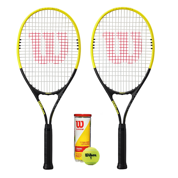 Wilson Hyper Precision 2 Player Tennis Racket Set Inc 3 Tennis