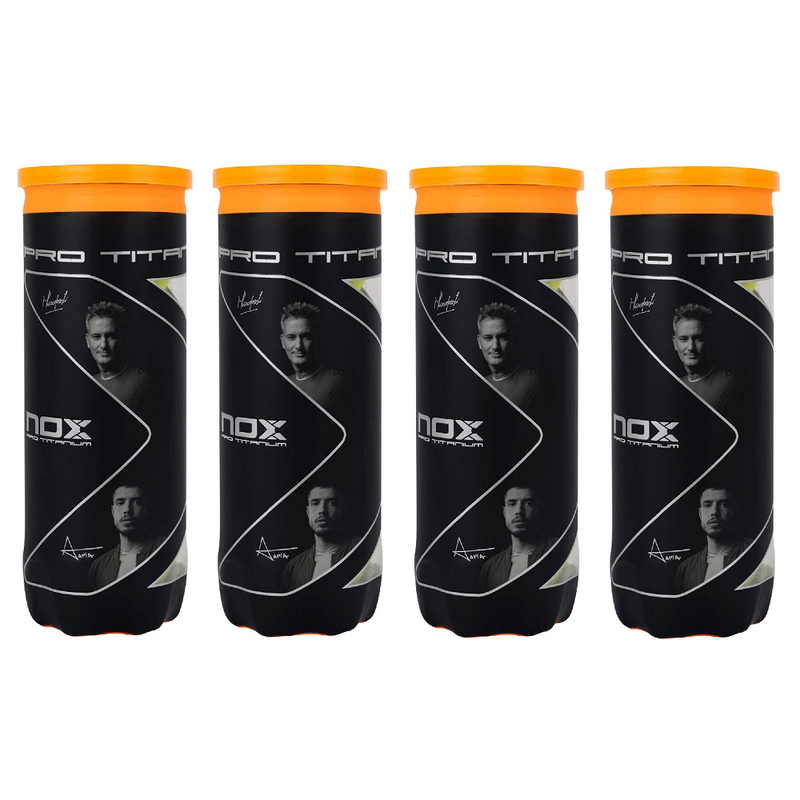 NOX Pro Titanium Padel Balls - 4 Tubes / 12 Balls