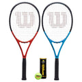 Wilson Tour XP 103 Graphite Tennis Racket Twin Set & 3 Balls