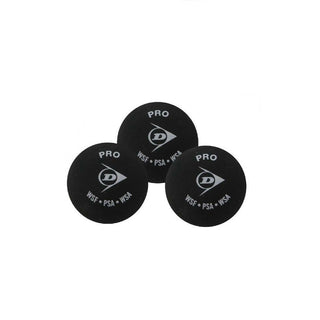 Dunlop Pro Double Yellow Dot Squash balls - 3 Pack