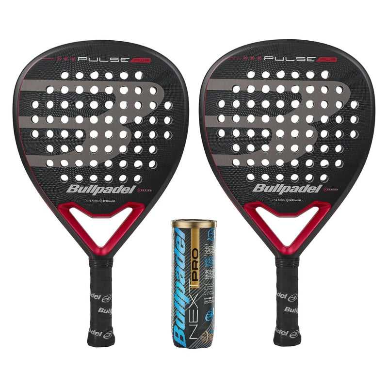 Bullpadel Pulse Power Padel Racket Twin Set - Includes 2 x Padel Rackets & 3 Padel Balls