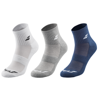 Babolat Quarter Socks - Navy/Grey/White - 3 Pairs