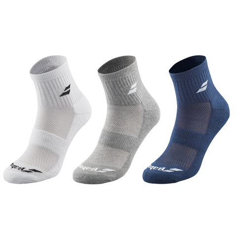 Babolat Quarter Socks - Navy/Grey/White - 3 Pairs