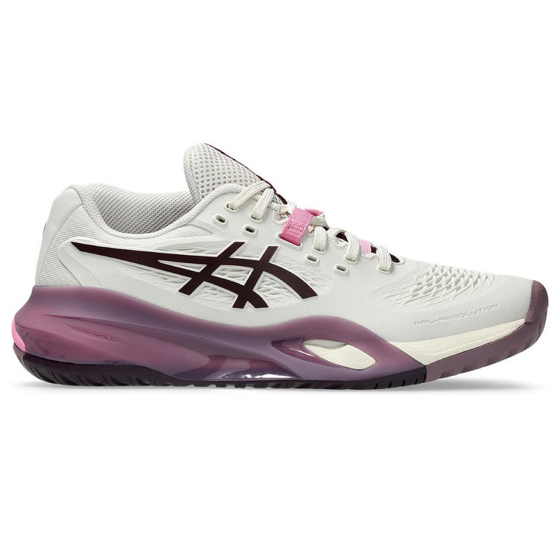 ASICS Gel Resolution X Women's Tennis Shoes - Soft Oat/Dark Aubergine - 2026