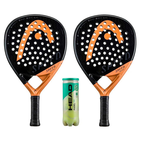 HEAD Speed Motion Padel Racket Twin Set - Includes 2 x Padel Rackets & 3 Padel Balls