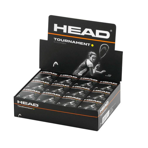 HEAD Tournament Squash Balls - Single Yellow Dot - 12 Pack