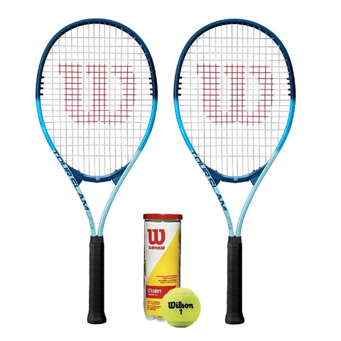 Wilson 2 x Tour Slam Lite Tennis Rackets + 3 Tennis Balls