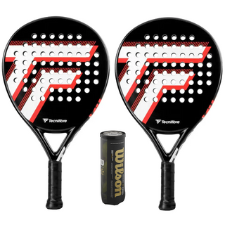 Tecnifibre Wall Master ONE Padel Racket Twin Set - Includes 2 x Padel Rackets & 3 Padel Balls