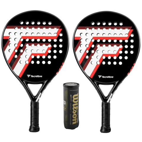 Tecnifibre Wall Master ONE Padel Racket Twin Set - Includes 2 x Padel Rackets & 3 Padel Balls