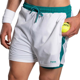NOX Pro Mens Shorts - White / Ivy Green