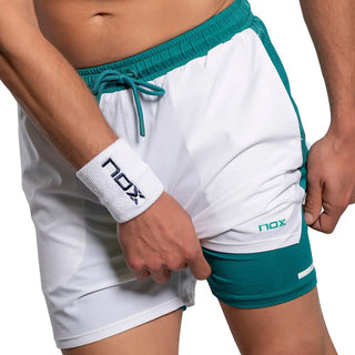 NOX Pro Mens Shorts - White / Ivy Green