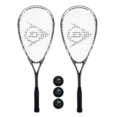 Dunlop Biotec X-Lite Ti Silver Edition 2 Player Squash Racket Set Including Balls