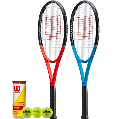 Wilson Tour XP 103 Graphite Tennis Racket Twin Set & 3 Balls