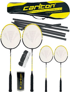 Carlton Nanoblade Tour Family Badminton Set, inc 2 Adult, 2 Junior Rackets, Net, Posts, Carry Bag & 3 Shuttles
