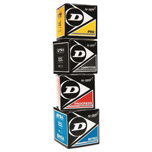4 x Dunlop Mix Pack Squash Balls (Pro, Comp, Intro, Progress)