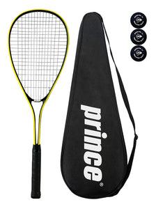 Prince Power Rebel Ti Squash Racket, Inc Protective Cover & 3 Squash Balls
