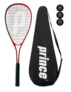 Prince Power Warrior Ti Squash Racket, Inc Protective Cover & 3 Squash Balls
