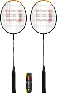 Wilson Recon 270 Graphite Badminton Racket Twin Set + Covers + 6 Shuttles