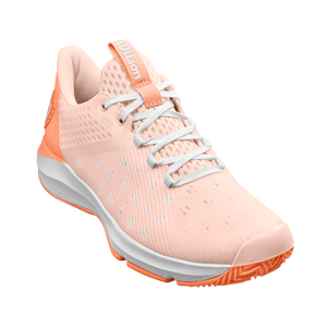 Wilson Hurakn Womens Padel Tennis Sports Shoe Trainer - White/Peach