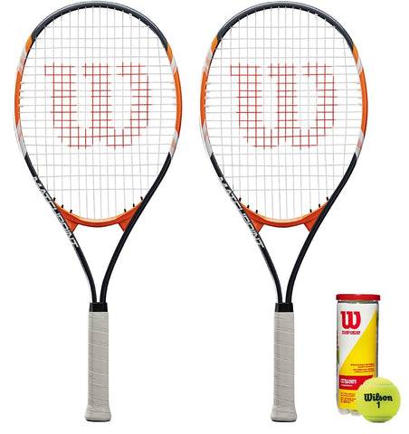 2 x Wilson Matchpoint XL Tennis Racket Set  + 3 Tennis Balls