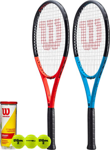 Wilson Tour XP 103 Graphite Tennis Racket Twin Set & 3 Balls